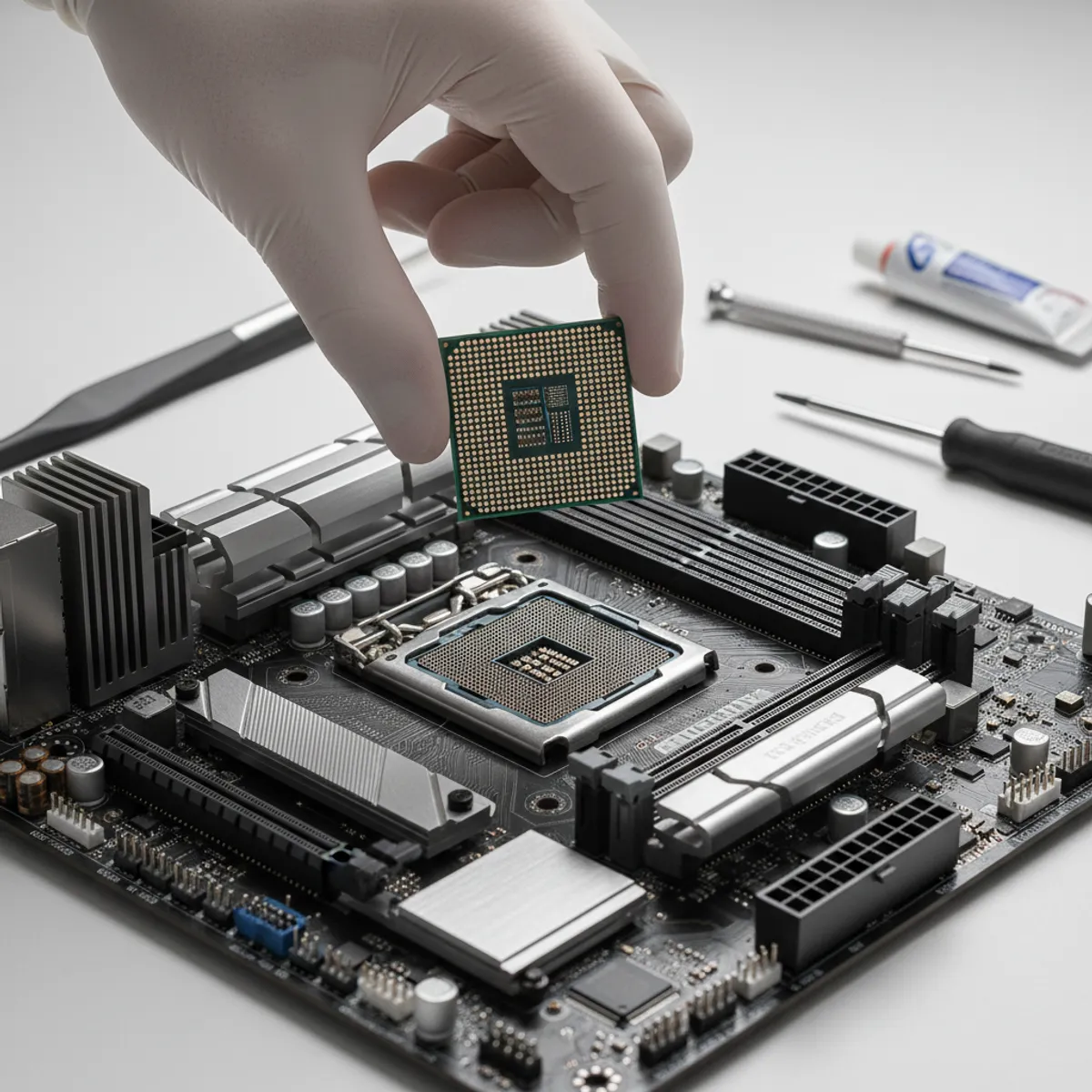 Étapes montage PC gaming installation processeur RAM carte mère boîtier câbles alimentation