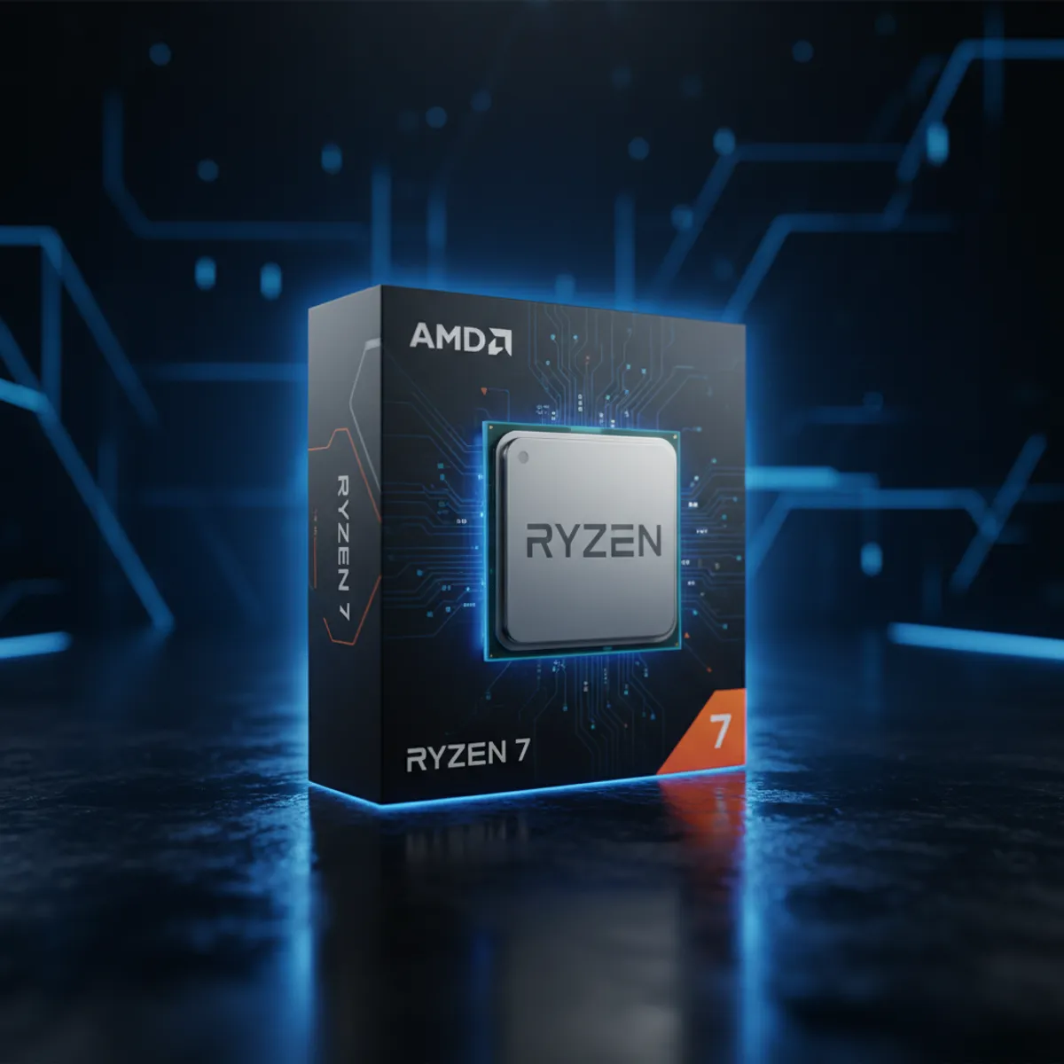 Processeur AMD Ryzen 7 9700X Zen 5 monté sur carte mère AM5 pour test benchmark gaming